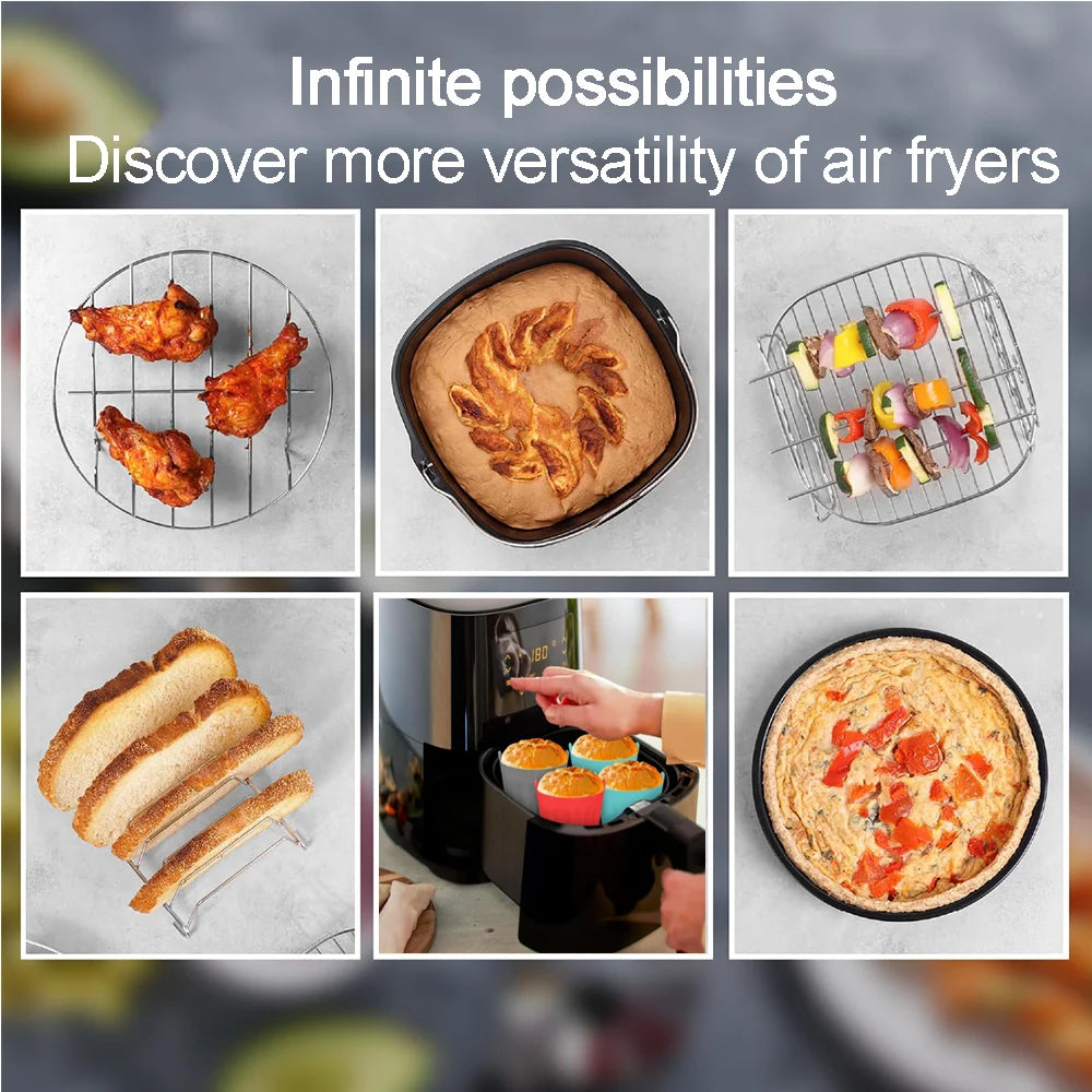 AirFryer Accessories Set for XL&XXL Air Fryers for Phils,Cosori 5.5L,Ninja,Cecotec,Tefal,Princess BPA-Free Air Fryer Paper