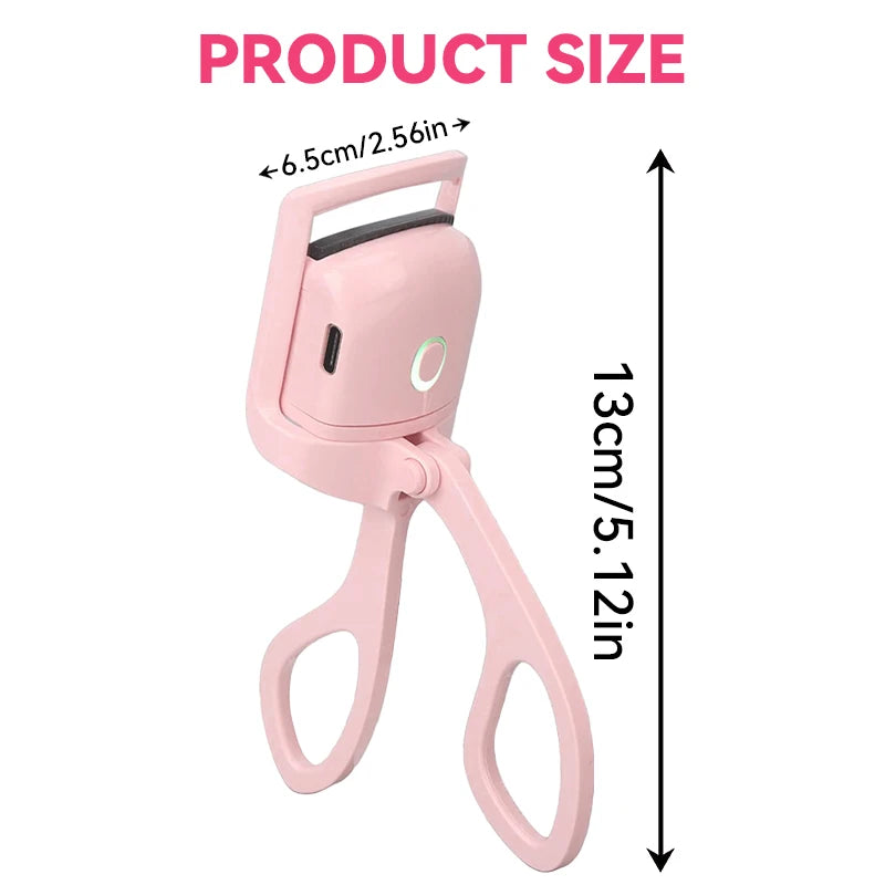 USB Rechargeable Heated Eyelash Curler with LCD Display Portable Makeup Tool Beauty and Health