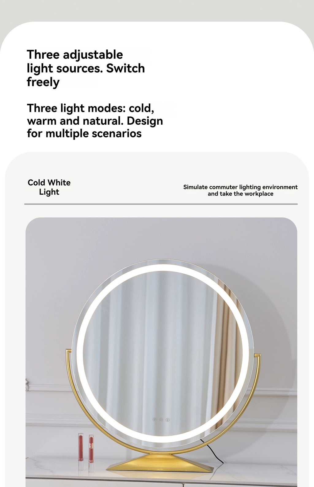 Beauty Mirror Smart Circle Internet Celebrity Bedroom Mirror Makeup Mirror Makeup Mirror Makeup Mirror Home Desktop