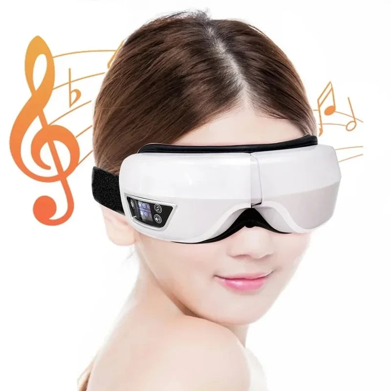 Eye Massager with Heat Vibration Eye Mask Bluetooth Music Airbag Care Device for Eye Strain Relief Dry Improve Sleep Facial