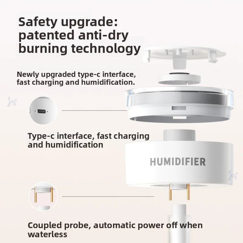 Humidifier, small, office, desktop, bedroom, dormitory, student, household, mini, portable, USB charging, workstation, car