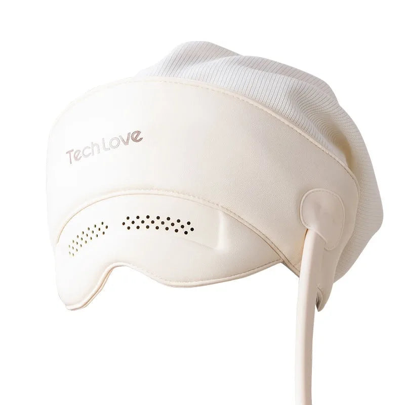 2In1 Head Eye Massager Warm Compress Heated Eye Mask Head Scalp Massage Airbag Balloon Kneading Headach Relief Sleep Aid