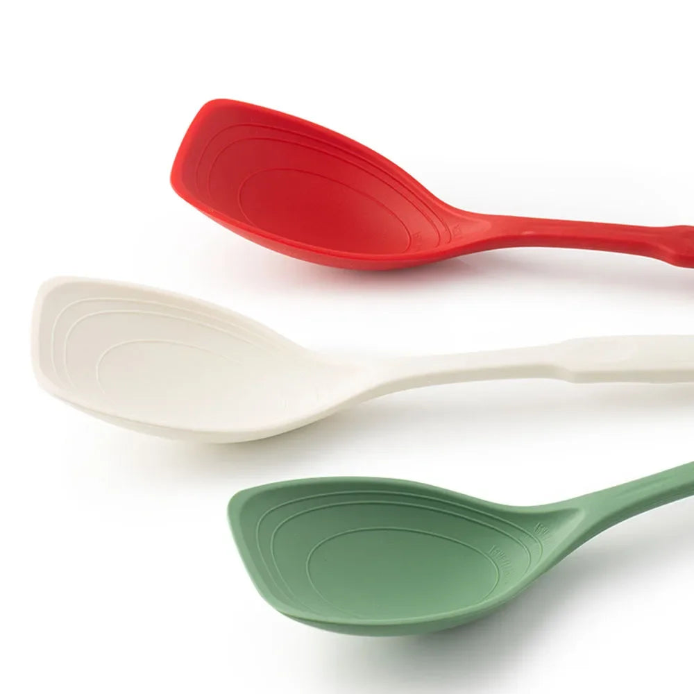 Silicone Spoon Multi-use Hold Comfortable Non-slip Round Handle Large Cooking Utensils Mixing Spoon Silicone Tableware Scoop