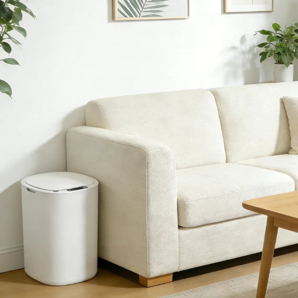 Smart Sensing Trash Can Automatic White Trash Can Kitchen Bathroom Waterproof 12L Electric Trash Can