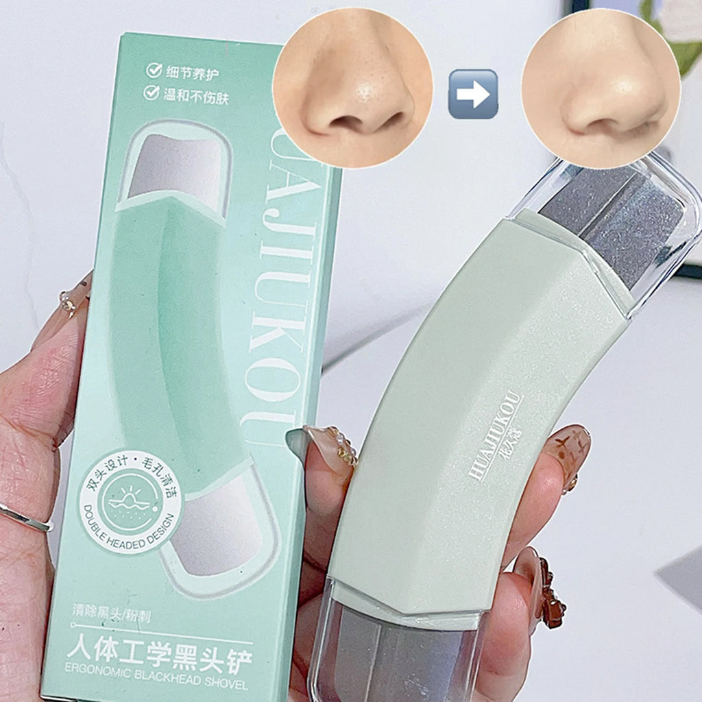 Ergonomic Blackhead Remover Stainless Steel Single/Dual-Ended Pore Cleaner Tool Comedone Extractor for Nose & Face