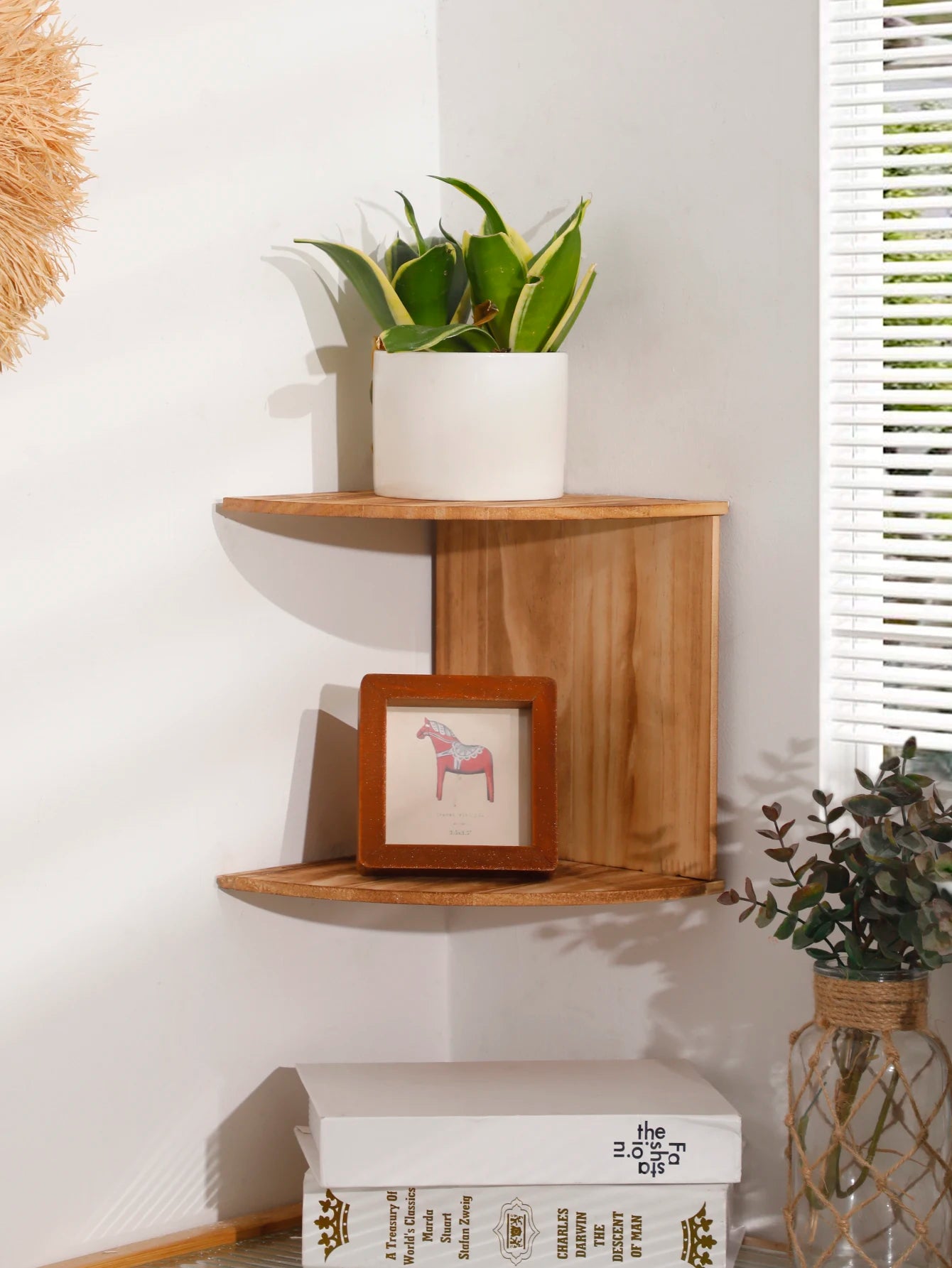 Wooden Corner Shelf Floating Shelves ,Wall Shelf,Corner Bookshelf,Home Kitchen Organizers Storage Living Room Decorations