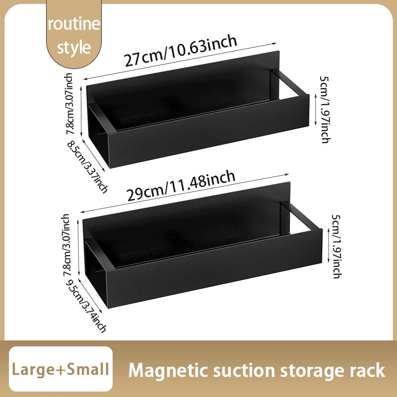 Magnetic spice rack, storage rack organizer for refrigerators and ovens, used for kitchen and bathroom organization and storage