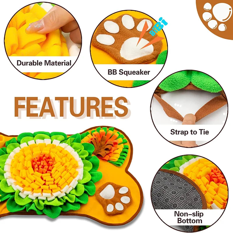 Pet Dog Snuffle Mat, Interactive Sniff Mat Feeding Mat for Dogs, Slow Feeder Dog Treat Mat for Stress Relief, Dog Birthday Gift