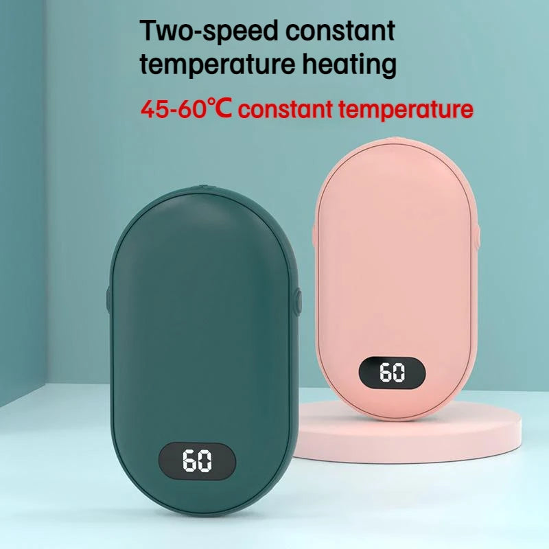 USB Rechargeable Hand Warmer Power Bank 2-in-1 Mini Electric Heater High-Capacity Pocket Warmer Winter Gift for Cold Weather