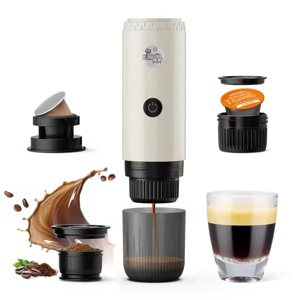 2026 Portable Espresso Machine 3-in-1 Travel Coffee Maker for Camping Hiking Office Self-Heating with USB-C