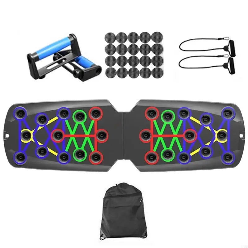 E56D Push Up Boards, Exercise Pushup Stands with Resistance Band for Fitness Training
