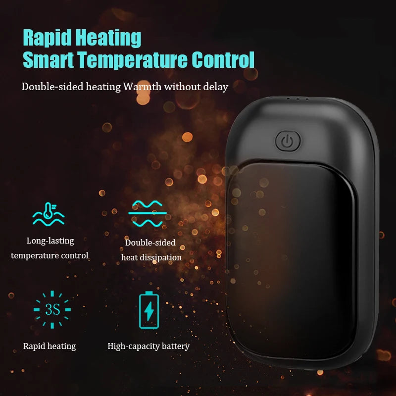 Magnetic rechargeable hand warmer 2-piece set, fast heating, 3-speed adjustment, portable hand warmer ﻿