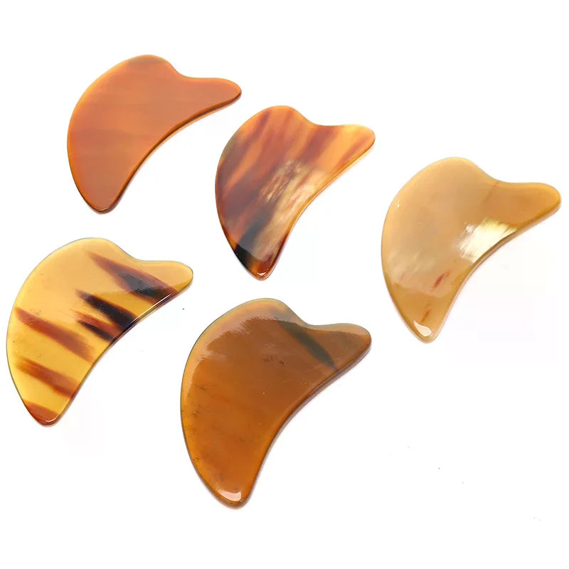 Natural Ox Horn Gua Sha Board Gouache Scraper Face Massager Facial Lift Scraping