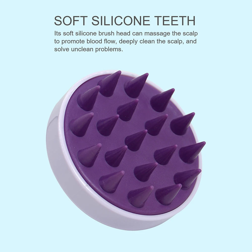 Plastic Silicone Massage Comb Scalp Scrubber Exfoliator Waterproof Soft Silicone Bristles Easy Foaming Head Massage Brush