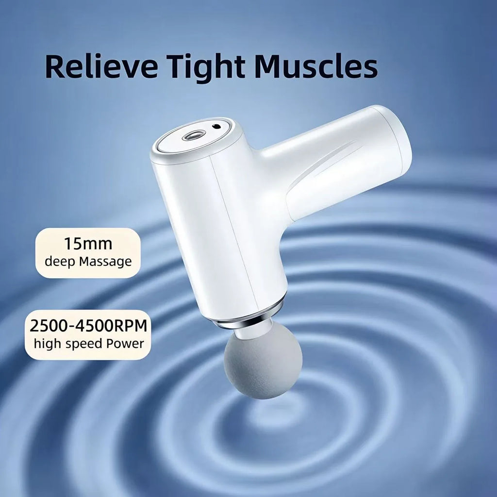 Portable Massage Gun with 4 Interchangeable Heads & LED Display - Full Body Percussion Massager for Deep Muscle Relaxation