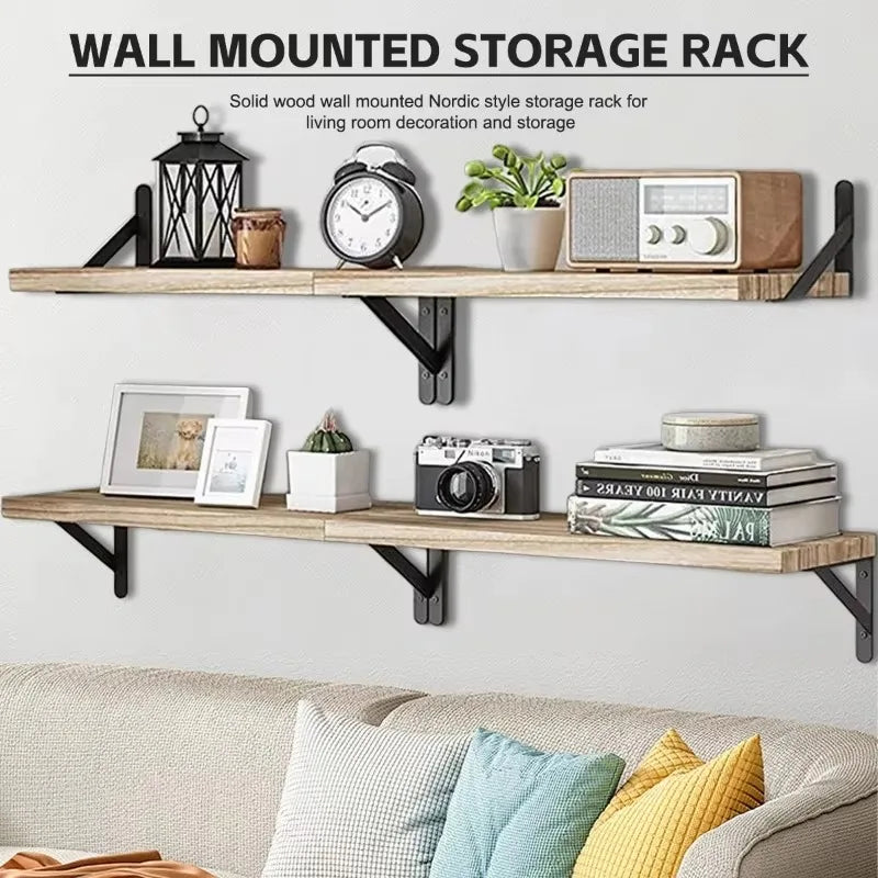 Floating Shelves for Wall Bookshelves Wall Mounted Wood Shelf for Living Room Bathroom Bedroom Kitchen Home Decor Clothing Rack