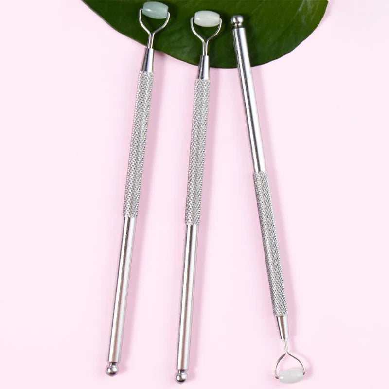 Eye Anti Wrinkle Natural Jade Roller Guasha Skin Scraper Facial Set Stone Firming Face Anti-Aging Puffy Eyes Massager