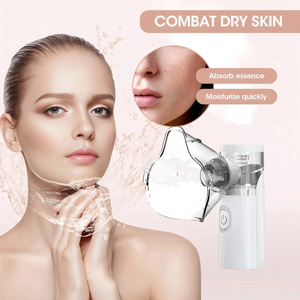 Mini Facial Steamer Handheld Portable Silent Mesh Nebulizer Humidifier Skin Care Face Rehydration Tool