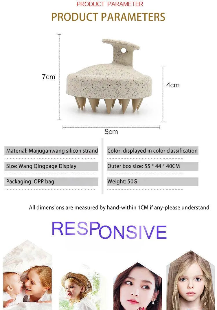Silicone Shampoo Brush Head Scalp Massage Comb Hair Washing Comb Body Massage Brush Bath Shower Brush Salon Hairdressing Tool