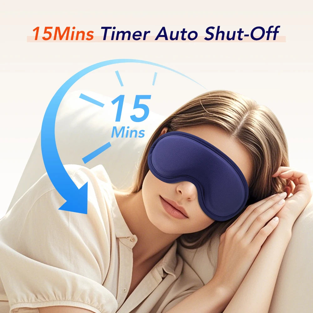 USB Eye Massager Vibration Heated Eye Mask Office Eye Strain Relief Blackout Warm Compress Eyemask Travel Sleep Mask