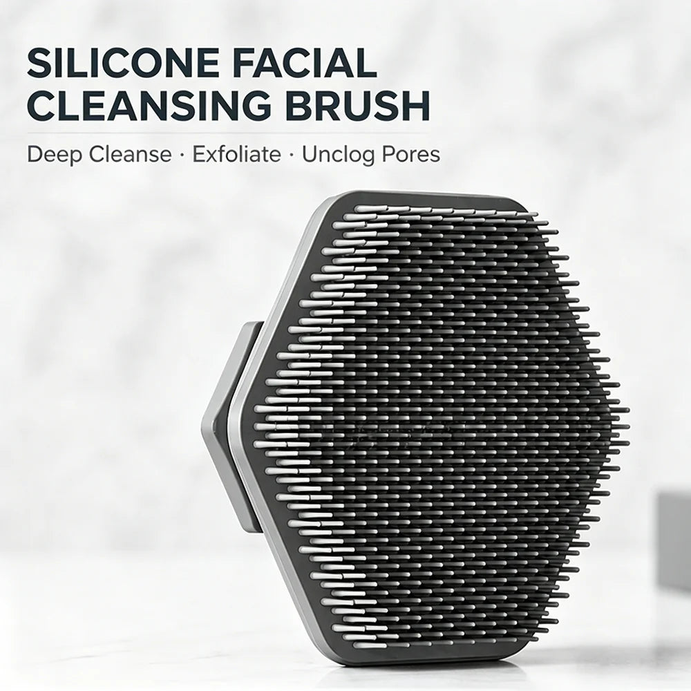 Silicone Cleaning Brush Face Cleansing Scrubber Massager Manual Facial Cleansing Brush Exfoliating Gentle Beard Skin Care Tool