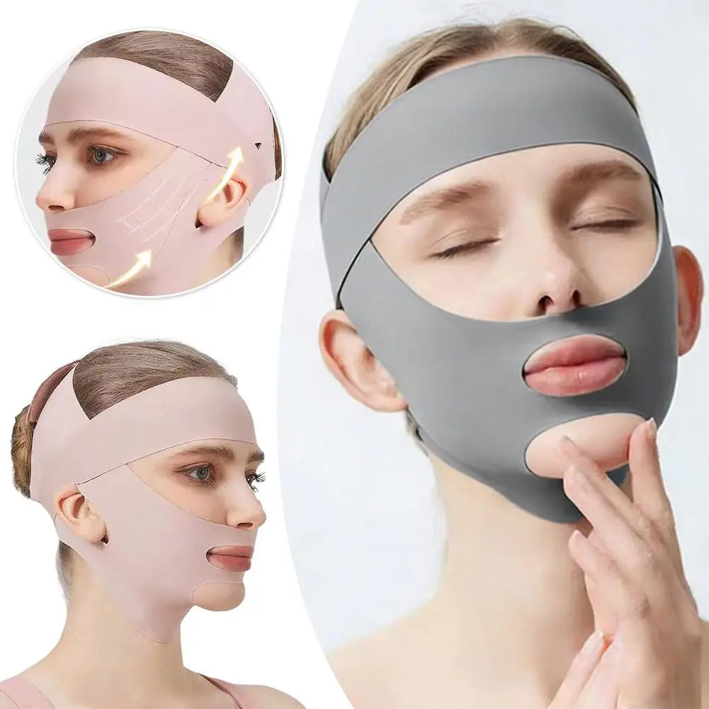 Face Sculpting Sleep Mask Breathable Elastic Lifting Tightening Mask Skin Care Slimming Strap Chin Up Mask Woman