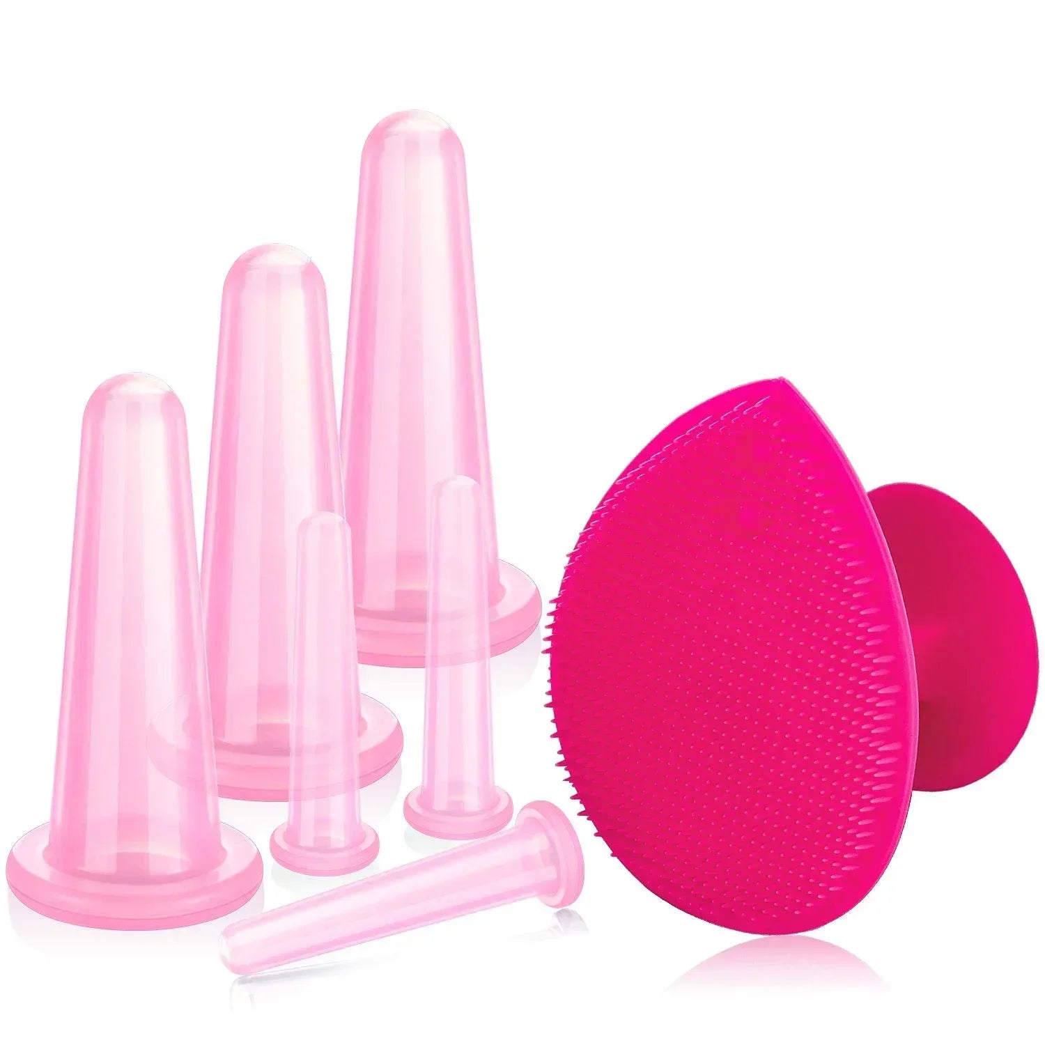 Silicone Vacuum Cupping Massage Jars Anti Cellulite Massage Facial Suction Cups Face Neck Lift Skin Scraping Guasha Anti Wrinkle