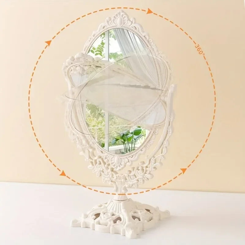 Vintage Makeup Mirror European Desktop Makeup Mirror Double Sided Minimalist Makeup Mirror