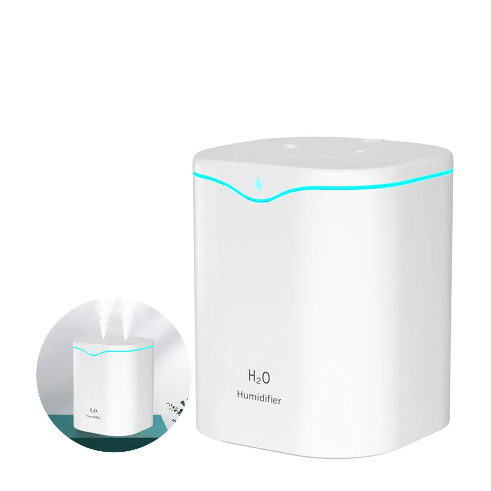 Air Humidifier 2L Large Capacity Double Spray Port Home Office Essential Oil Humidifiers USB Aroma Diffuser Mist Maker Purifier