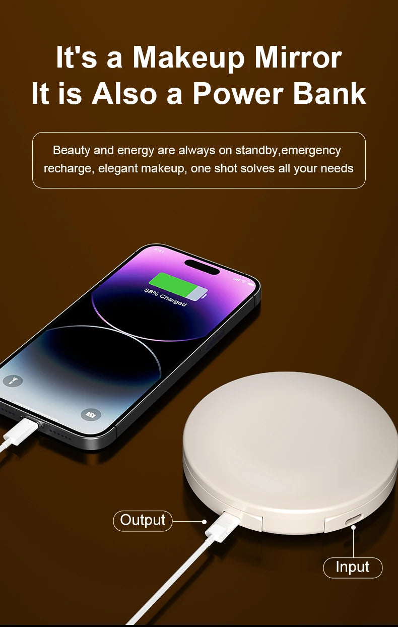 Smart Sunscreen LED Light Portable Makeup Mirror UV Camera Visual Face Sunscreen Makeup Mirrors