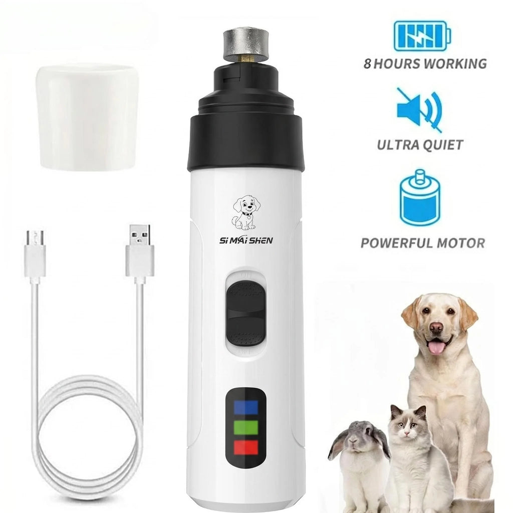 Dog Nail Grinders Painless USB Charging  Rechargeable Pet Nail Clippers Quiet Electric Dog Cat Paws Nail Grooming Trimmer Tools