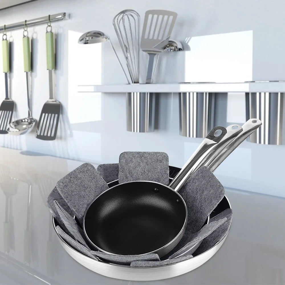 Pot and Pan Protectors 12/24Pcs Pot Dividers Pad Non-woven 3 Sizes Pans Separator Pads for Protecting Separators Pads Cookware