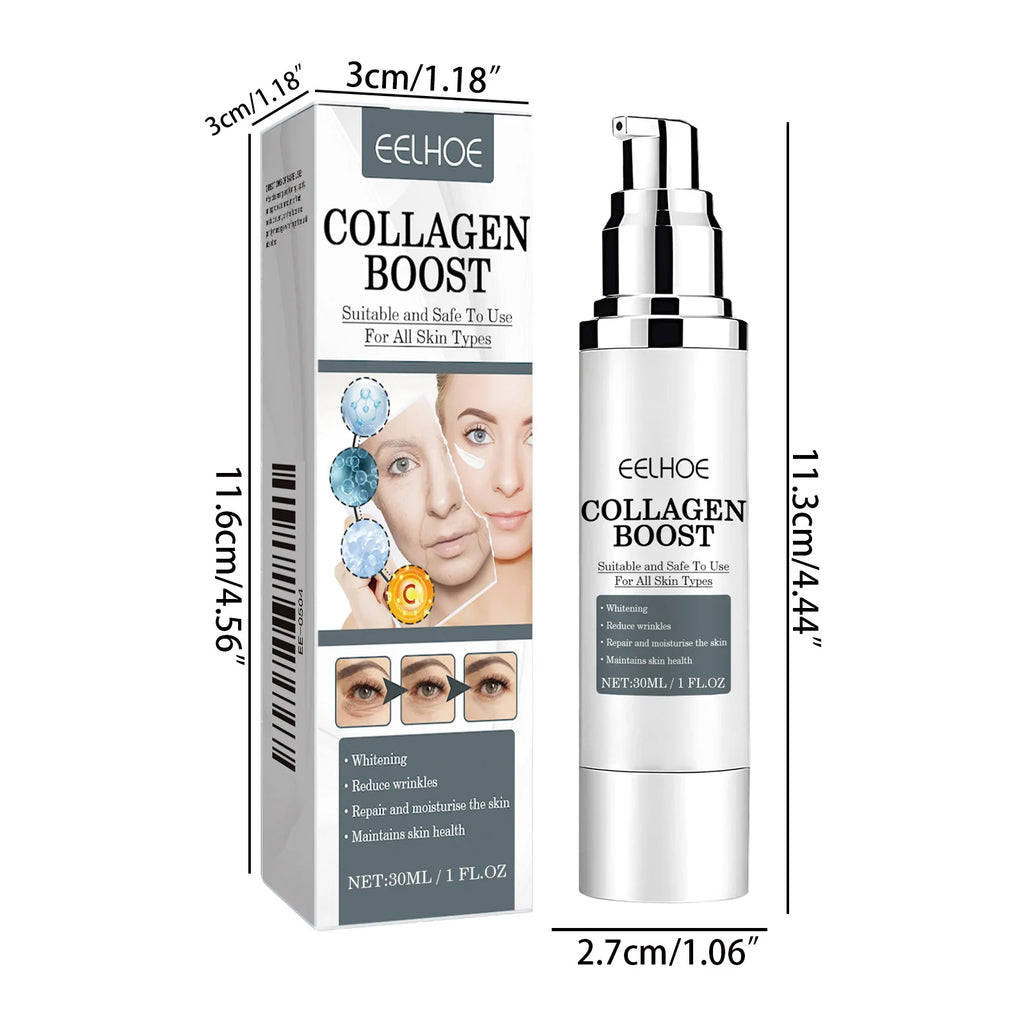 EELHOE Collagen Booster Face Cream Moisturizing Firming Skin Care for Women Reduces Wrinkles Fine Lines Hyaluronic Acid Skincare