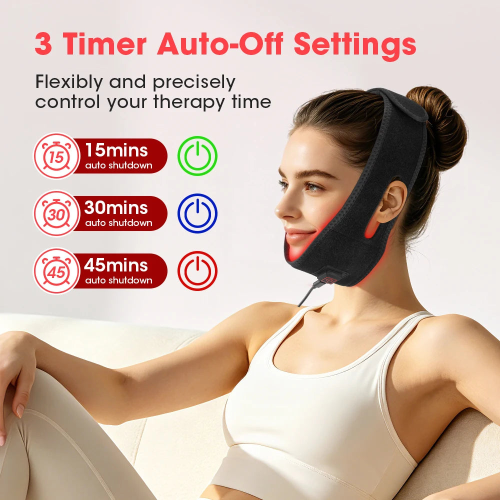 LED Beauty Device 660nm 850nm Neck V-Contour Care Warm Massage Skin Care Tool