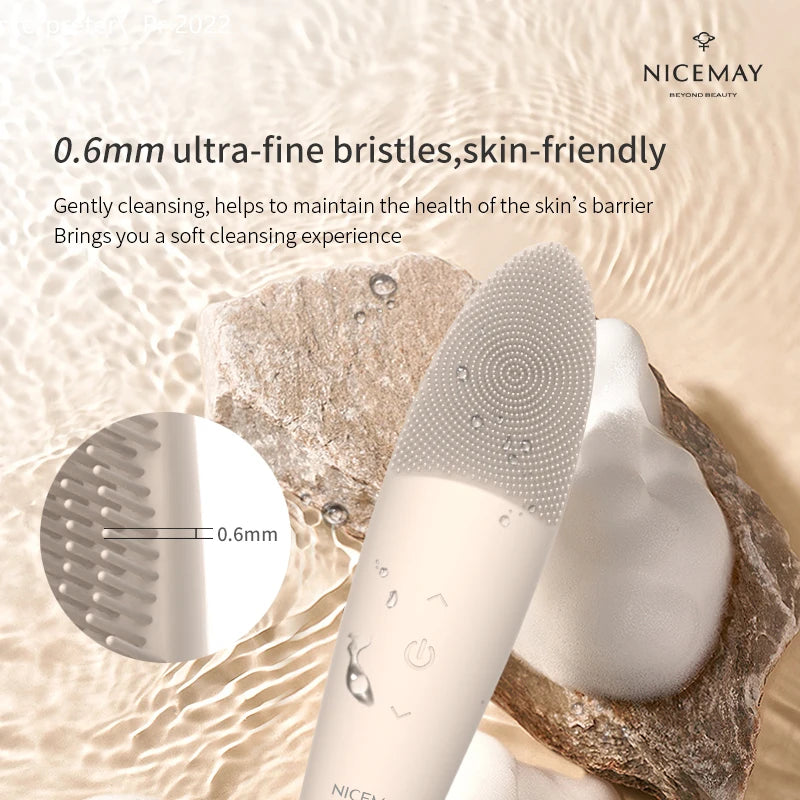 Sonic Electric Face Cleansing Brush Soft Silicone Facial Scrubber Rechargeable Skin Care Device For Deep Pore Clean Massager