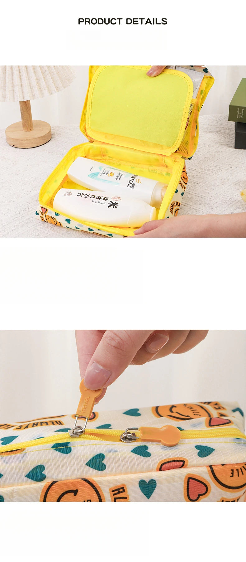 Waterproof Makeup & Toiletries Travel Bag for Women - Portable Cosmetic Organizer