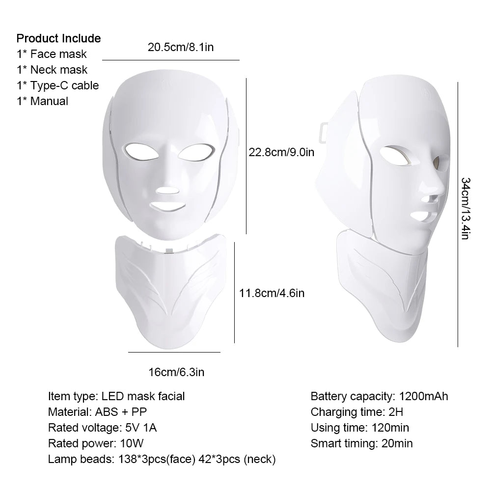 7 Colors LED Face Mask Facial LED Mask Skin Care Facial Spa Home Use Beauty Machine