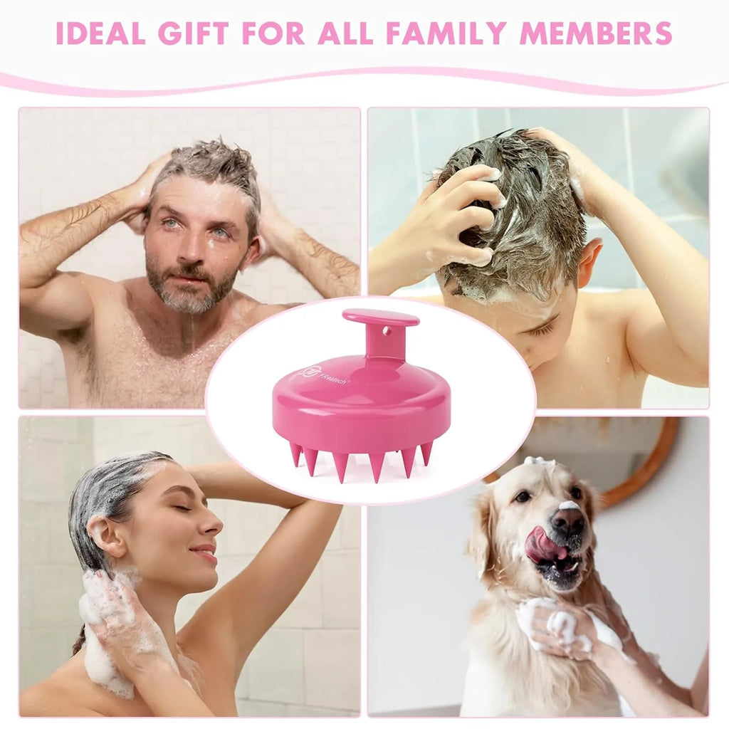 Massager Shampoo Brush Soft Silicone Bristles for Scalp Care Hair Scalp Scrubber Exfoliator for Dandruff Removal Hair Growth