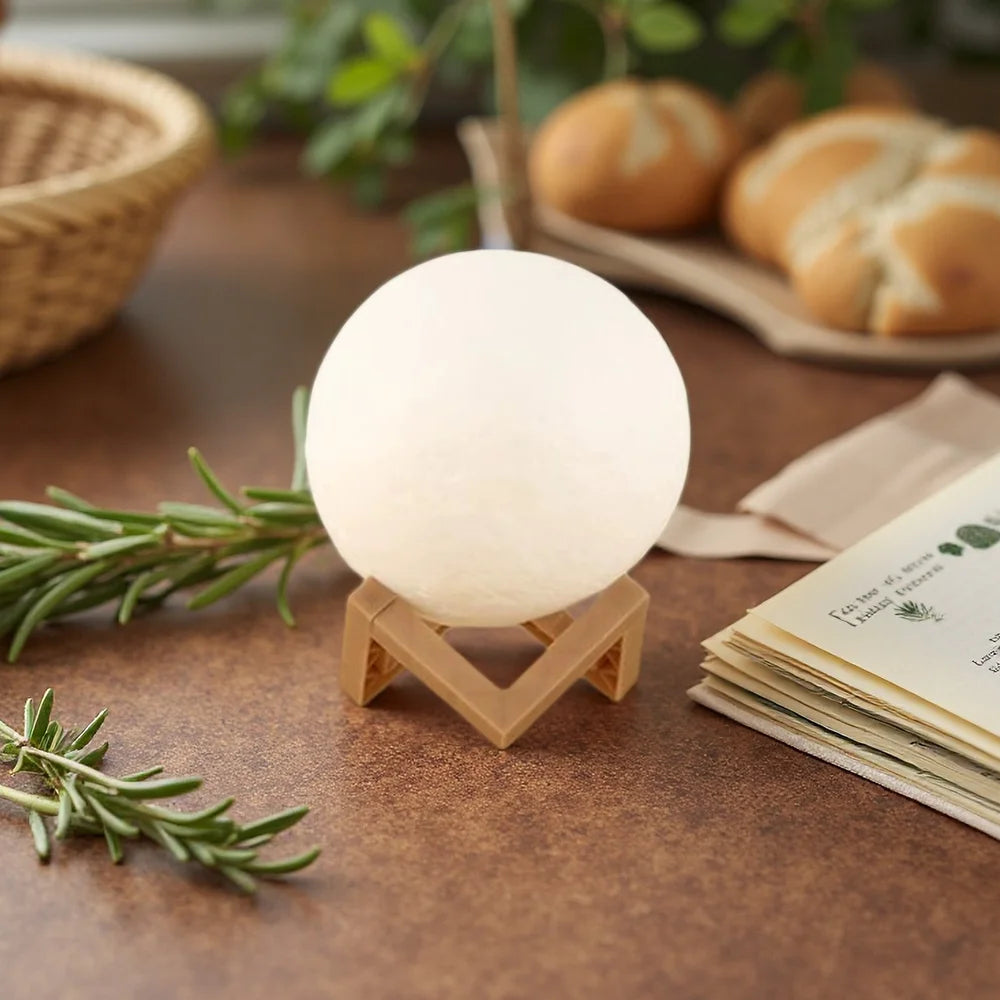 Led Moon Lamp Night Light With Stand Bedroom Gift Decor Print 6cm/8cm Lamps Battery Powered Creative Table Romantic 3d Lights