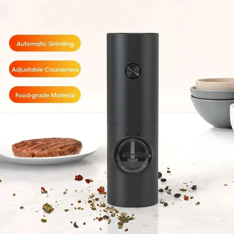 Electric Spices Grinder With Adjustable Coarseness Battery Powered Salt and Pepper Grinder Hand-held Automatic Mill Grinder