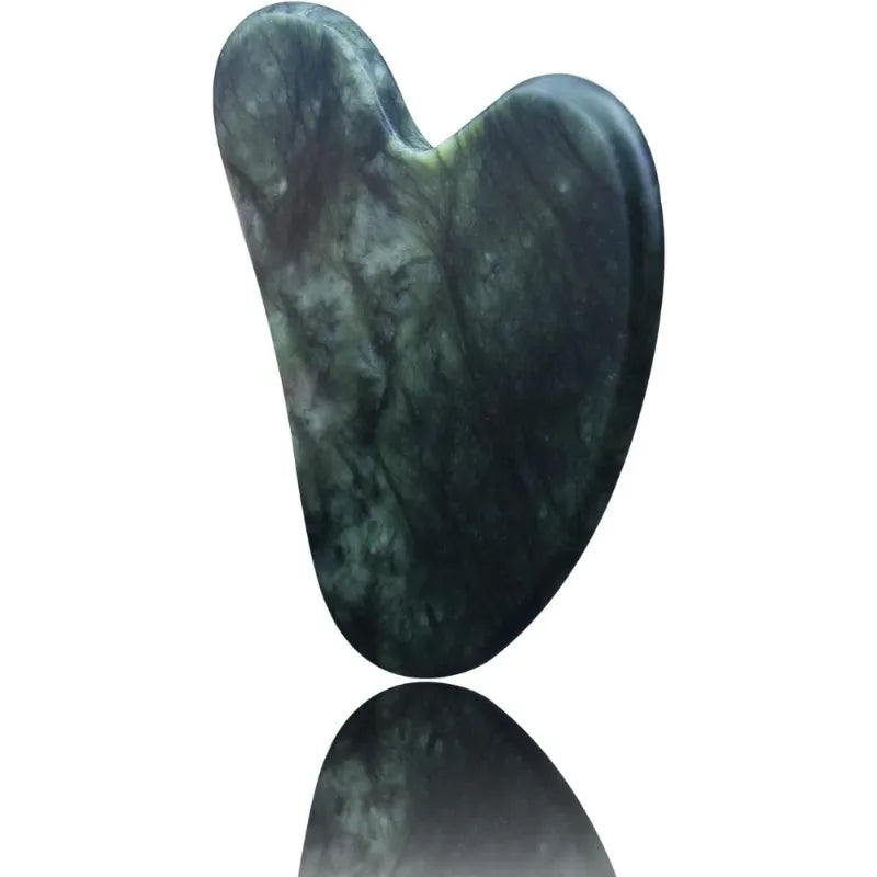 US Shipping Gua Sha Tool Natural Jade Stone Dark Green Facial Massage Skincare