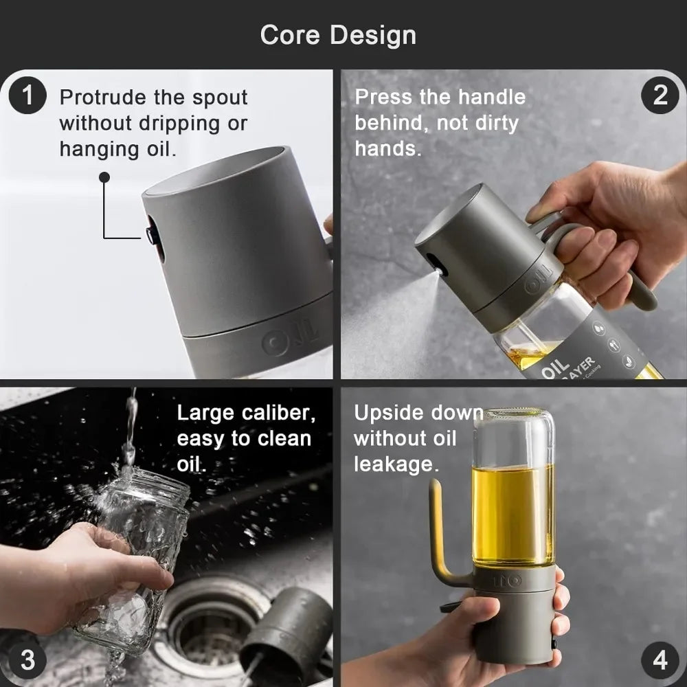 Kitchen Gadgets Oil Sprayer for Cooking 8.5oz Glass Oil Spray Bottle Cooking Oil Sprayer Olive Oil Sprayer Oil Dispenser