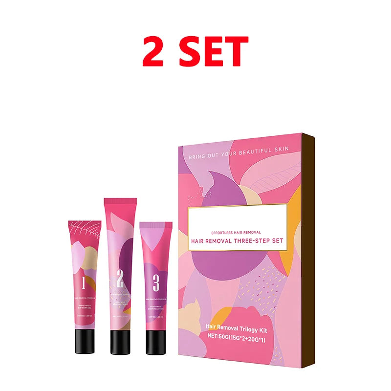 Facial Hair Remover Cream Kit for Women for Coarse, Fine & Stubborn Hair on Chin, Upper Lip, Sideburns, Gentle Depilatory Cream