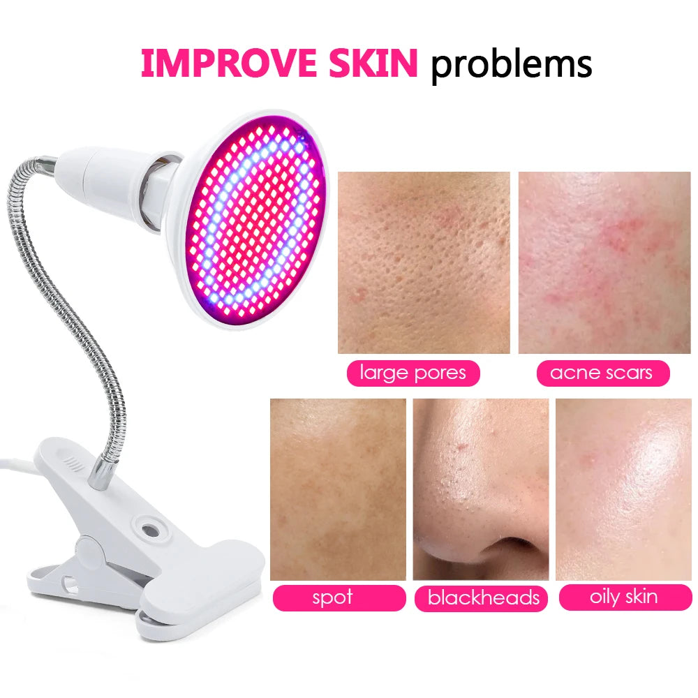 New LED Photon Beauty Lamp Face Wrinkle Removal Anti-Aging Device Red Blue Light Acne Removal Firming Skin Home Beauty Device