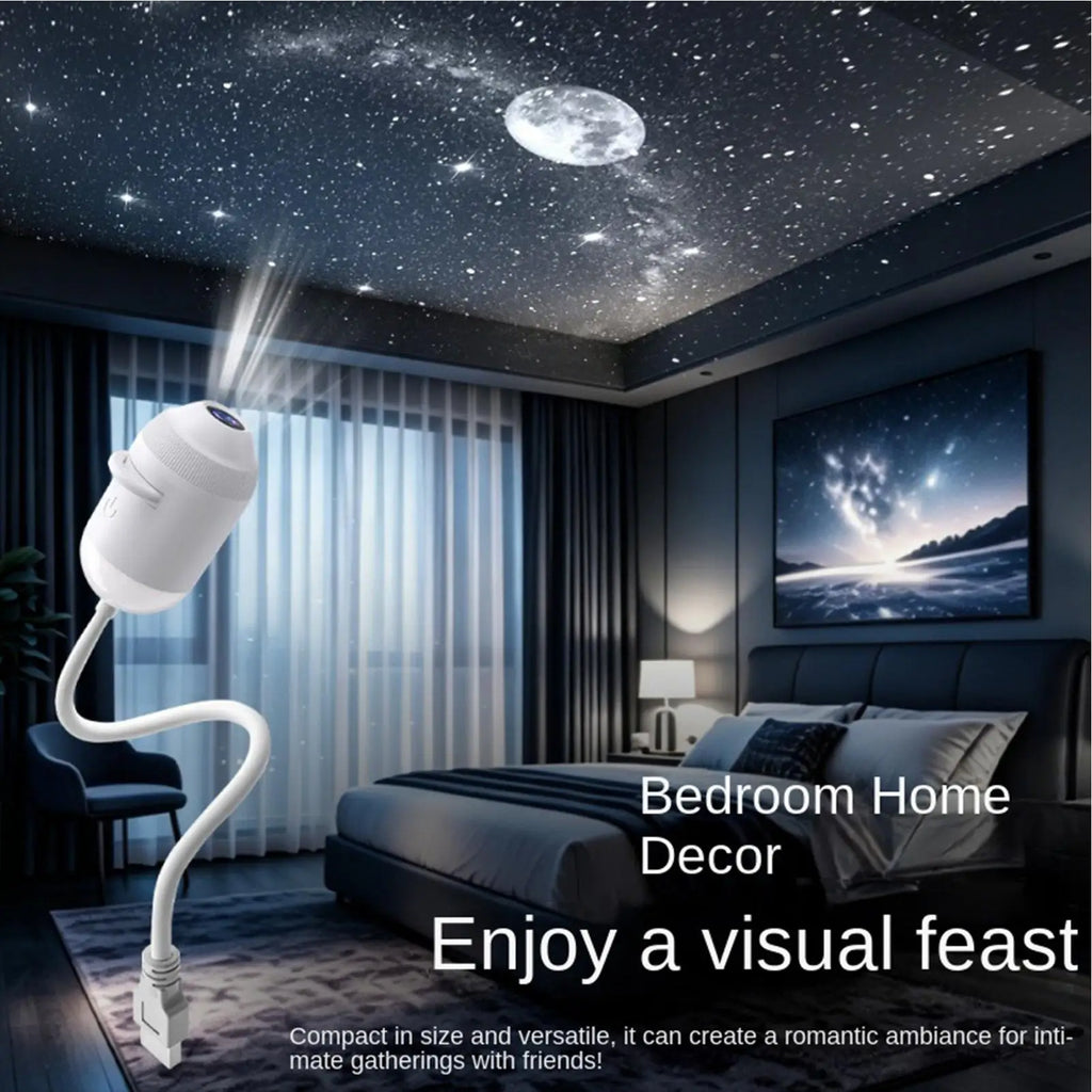 Galaxy Projector Night Light Adjustable Brightness USB Light 360 Degree Rotating Galaxy Lamp Projector with 24 Film Slides