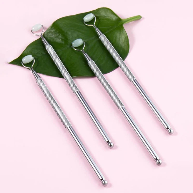 Eye Anti Wrinkle Natural Jade Roller Guasha Skin Scraper Facial Set Stone Firming Face Anti-Aging Puffy Eyes Massager