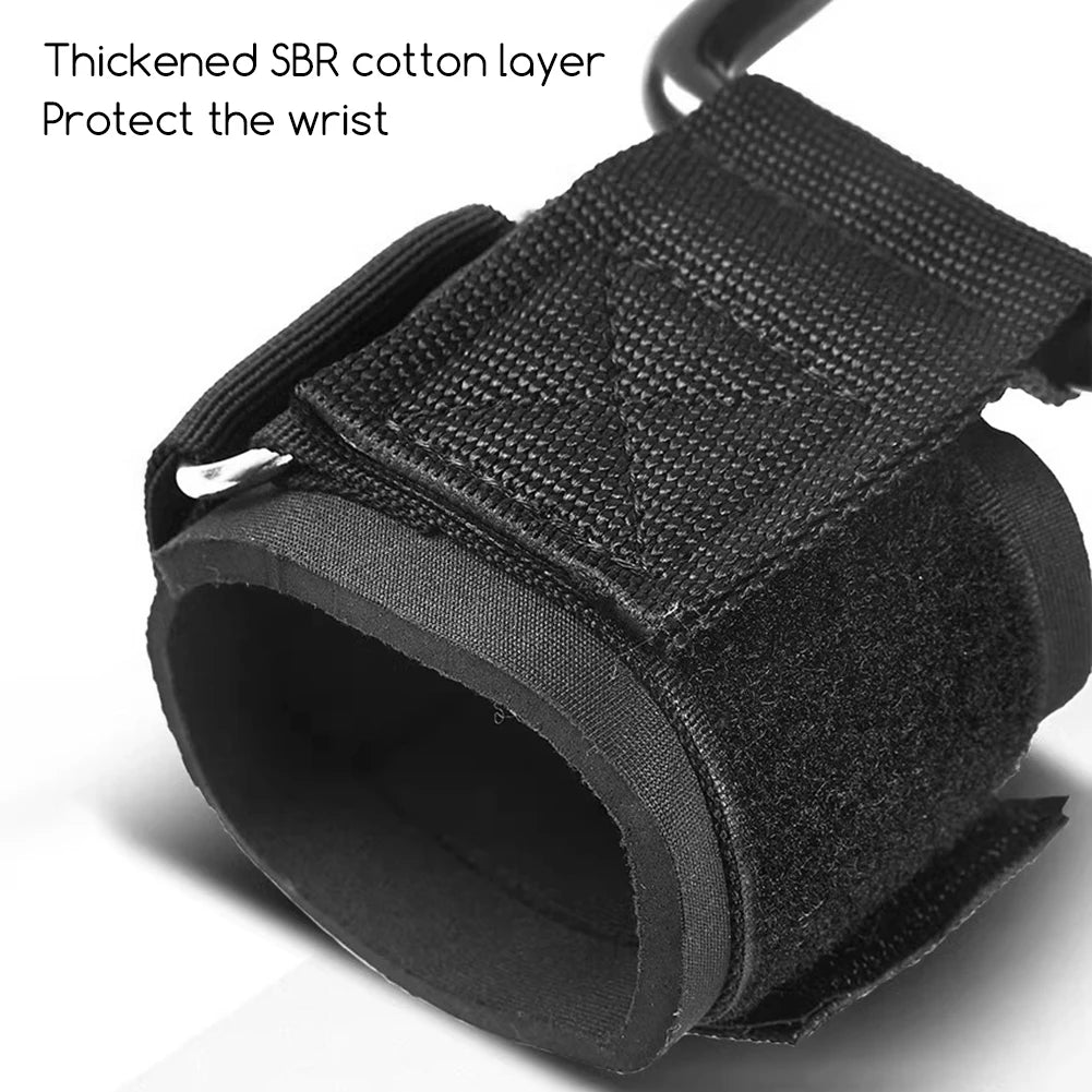 Gym Lifting Straps With Pull Up Hooks Thicken Cotton Adjustables Wrist Straps For Enhanced Grip Support For Men Women