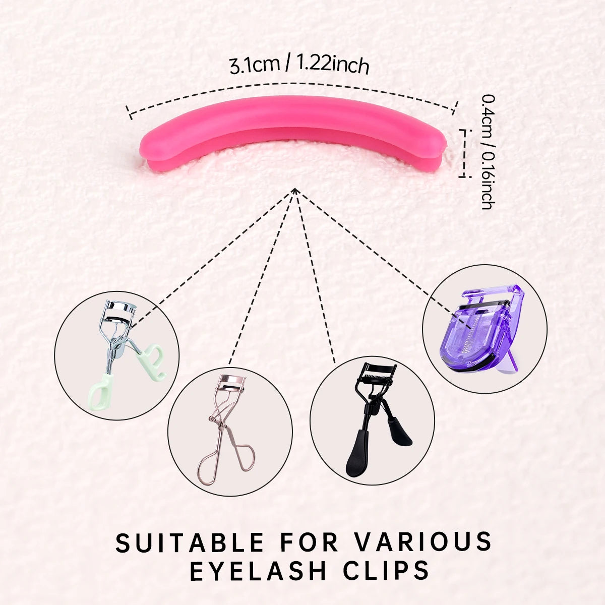 30pcs Silicone Rubber Strip for Eyelash Curler, Soft Silicone Replacement Pad for Eyelash Curler, Universal Eyelash Curler.