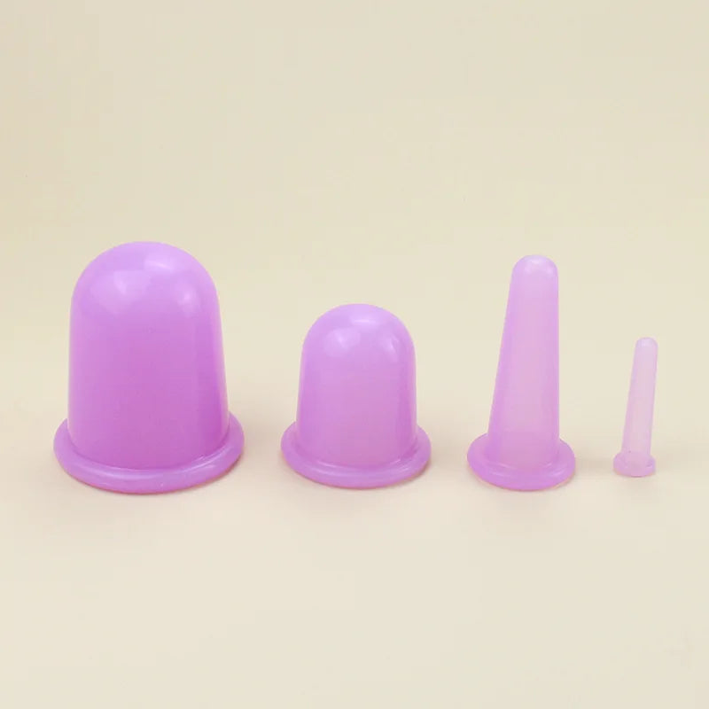 Silicone Vacuum Cupping Massage Jars Anti Cellulite Massage Facial Suction Cups Face Neck Lift Skin Scraping Guasha Anti Wrinkle