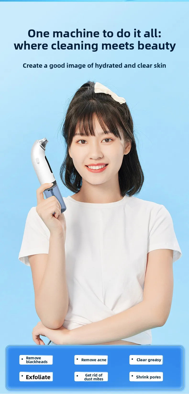 Pore Vacuum Blackhead Remover Women and Men Facial Cleaning Beauty Equipment Facial Pore Cleaning Oxygen Injection Instrument